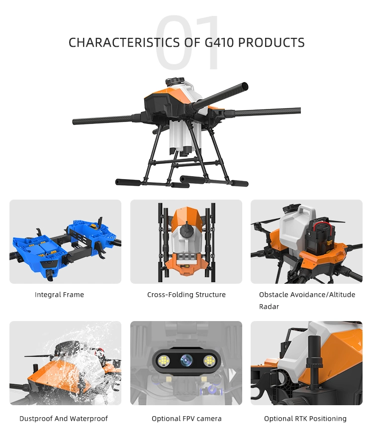 G410 Four-Axisf Arm Folding Frame Quick Plug-in 10kg Water Tank Farming Agricultural Agriculture Drone Frame Sprayer