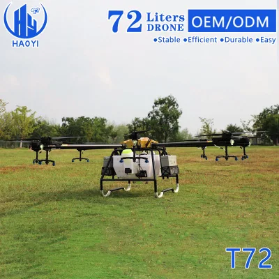 Mayor proveedor de 72 L de riego por aspersión de cultivo agrícola Dron Fumigador Desinfectante Productos químicos 8 eje Agrícola Spraying Drone para Agricultura Uso del agricultor