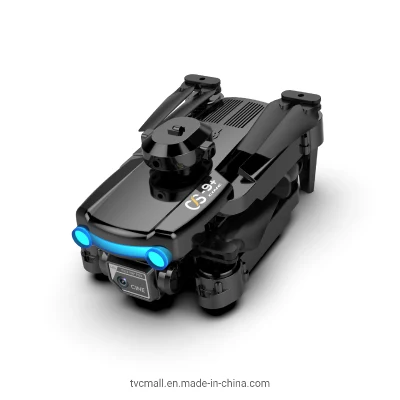 CS9 Drone RC plegable de lente única con cámara de 4 ejes Quadcopter con retención de altitud, modo sin cabeza, retorno con un solo botón, ajuste de velocidad - Negro.