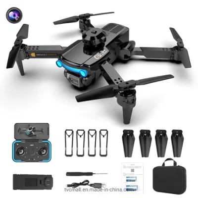CS9 Drone RC plegable de lente única con cámara de 4 ejes Quadcopter con retención de altitud, modo sin cabeza, retorno con un solo botón, ajuste de velocidad - Negro.