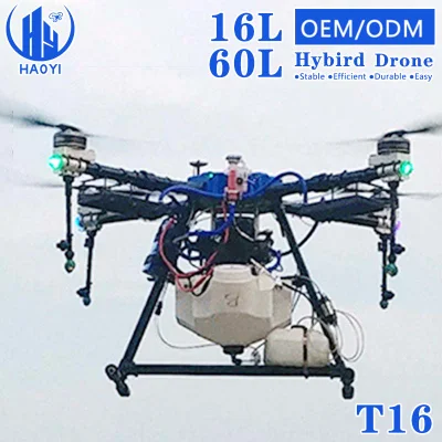 16L 60L gasolina de aceite Dronos híbridos árboles frutales rociador de pesticidas Fumigación Drone de aves agrícolas con gran poder para el control de plagas Pulverización de cultivos