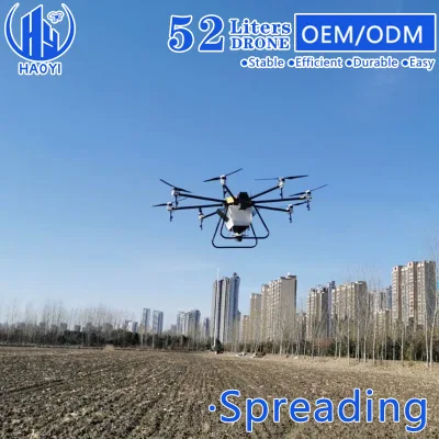 Autónoma de largo alcance de la comunidad de pulverización agrícola la difusión de la pulverización de Agro Drone utilizados para la cosecha tanque de líquido Drone 52L