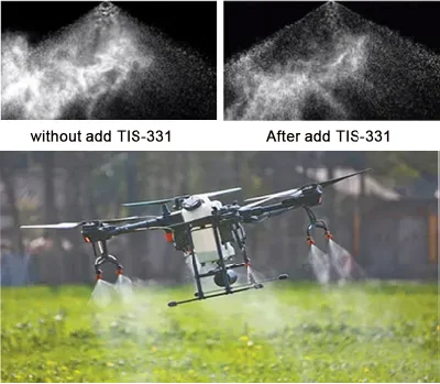 Coadyuvante anticaída de aplicar a la pulverización de helicópteros y aviones teledirigidos
