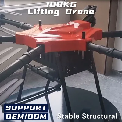 Mando a distancia del bastidor de fibra de carbono a larga distancia de 100kg Payload la entrega de agricultura industrial Transporte de cultivo para uso agropecuario Drone
