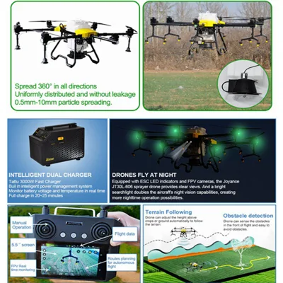 Control de plagas fumigación Sprayer Protección de plantas RC vehículo aéreo no tripulado Multi-rotor Fly con batería Agrícola Drone Sprayer 10L 16L 20L 30L 40 con GPS
