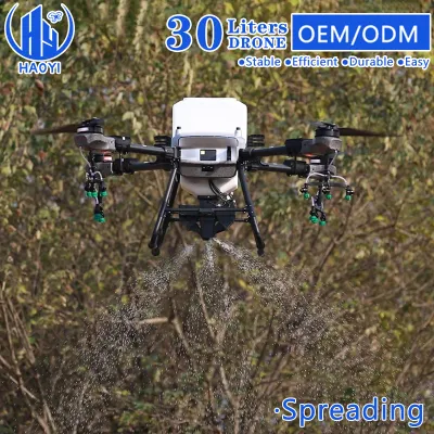 30L Agricultura lavable IP67 Profesional Spray pulverizador de herbicida pesticida Drone de semillas fertilizantes comida de peces difusión
