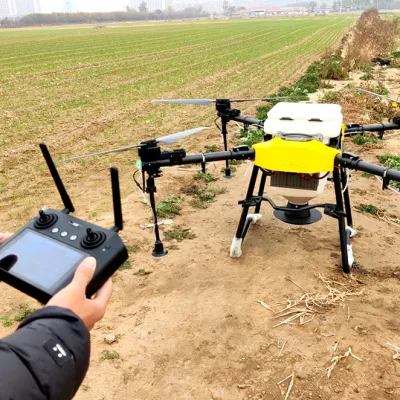 Fácil de controlar 40L pulverización UAV OEM pulverizador agrícola Pesticida Drone para uso agrícola con esparcidor de siembra de fertilizante rápido Entrega