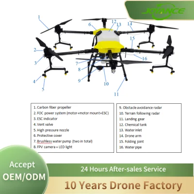 20L 30L 40L Ventas directas de fábrica OEM ODM personalizable 30kg Precio de Drone de Sprayer de Energía Agrícola en China Protección de plantas Agrícola Máquina agrícola