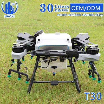 Haojing 30L Agricultura 4 eje de plaguicidas UAV T30 Protección de plantas Pulverizador de Drone Agrícola para cultivo de Huerta Agrícola