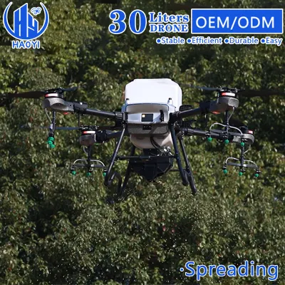Haojing 30L Agricultura 4 eje de plaguicidas UAV T30 Protección de plantas Pulverizador de Drone Agrícola para cultivo de Huerta Agrícola