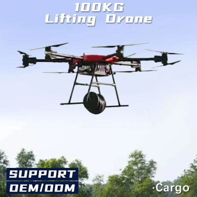 Mando a distancia del bastidor de fibra de carbono a larga distancia de 100kg Payload la entrega de agricultura industrial Transporte de cultivo para uso agropecuario Drone