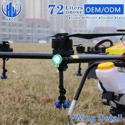 Mayor proveedor de 72 L de riego por aspersión de cultivo agrícola Dron Fumigador Desinfectante Productos químicos 8 eje Agrícola Spraying Drone para Agricultura Uso del agricultor