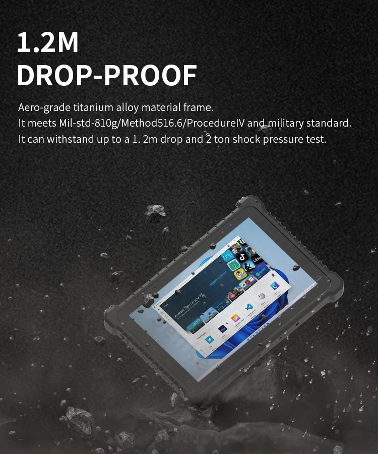 Rugged Tablet PC 10.1 Inch IP67 Waterproof Scanner Tablet Panel for Coal Mine Industrial Tablet