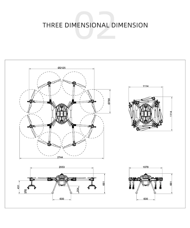 Eft Factory G20 Spray Drone Frame Folding Eight-Axis Quick Release Double Water Tank Frame