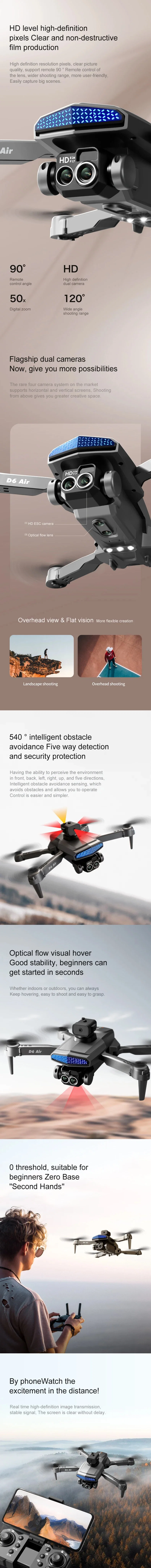 Foldable Remote Control Drone 4K HD Dual Camera Obstacle Avoidance Optical Flow Remote Control Quadcopter Drone