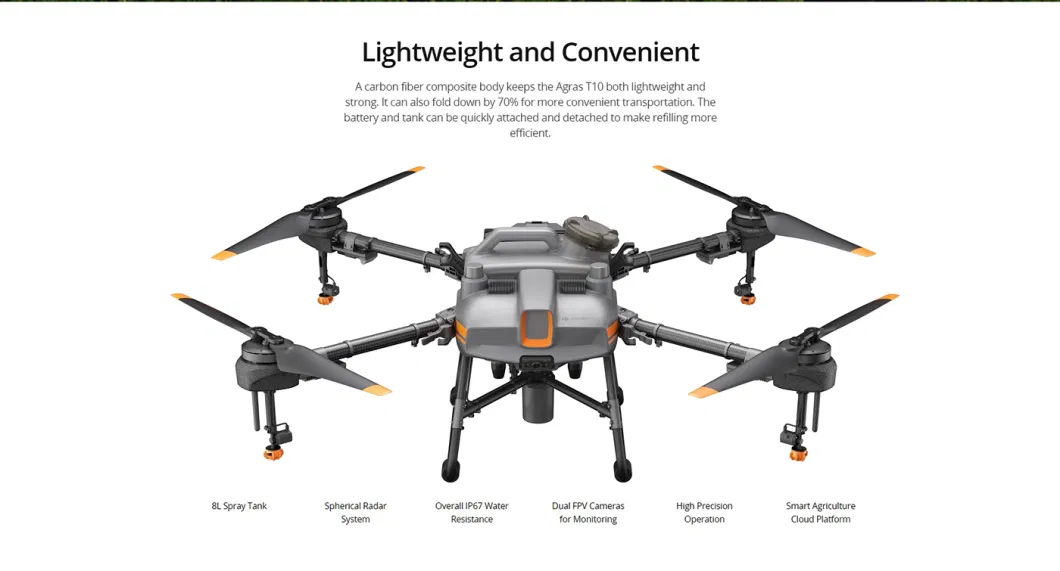 Small Spray Fertilizer T20p Drone Factory Direct Sales