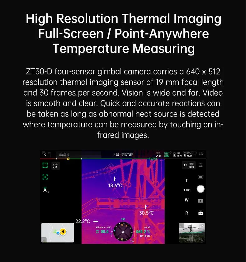 Siyi Zt30-D Matrice350/300 Rtk Payload Wide-Angle High-Resolution Thermal Imaging Laser Ranging Camera