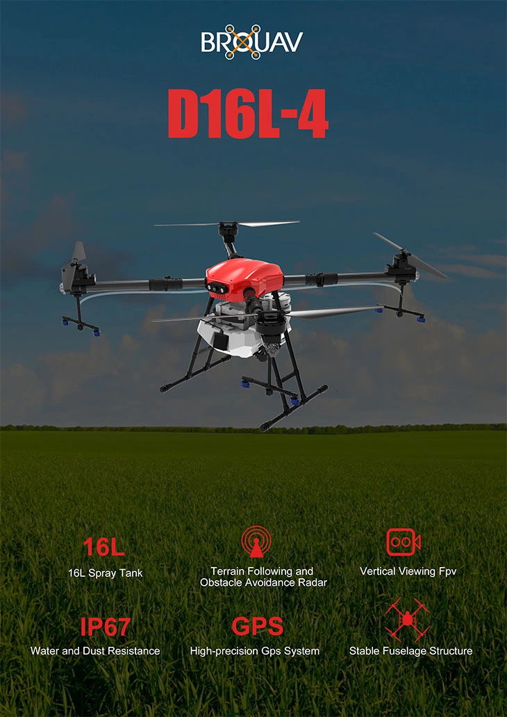2023 Carbon Fiber Chemical Pesticide Spraying Drone Brouav Profession Agricultural Pesticide Spray Equipment Drone