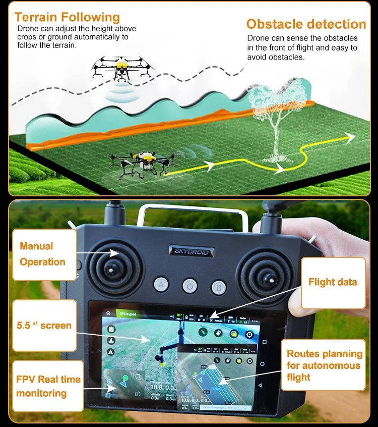 30L Agricultural Uav Farm Agricola Pulverizador Sprayer Pesticide Spraying Drone Agriculture with Fertilizer Sow Spreader