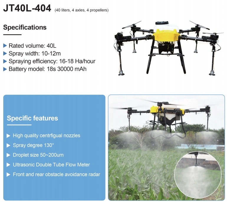 High Efficient Pesticide Uav 40lt Dji Agras Crop Spraying Drone for Agriculture Fumigation Service