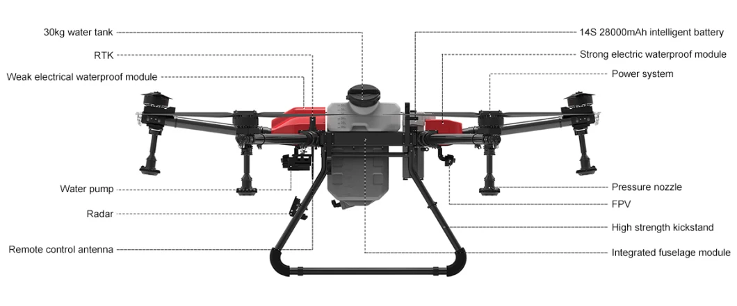Remote Control Autonomous Flight Agricultural Drone 30 Liters Fumigador Drone for Agriculture for Sale