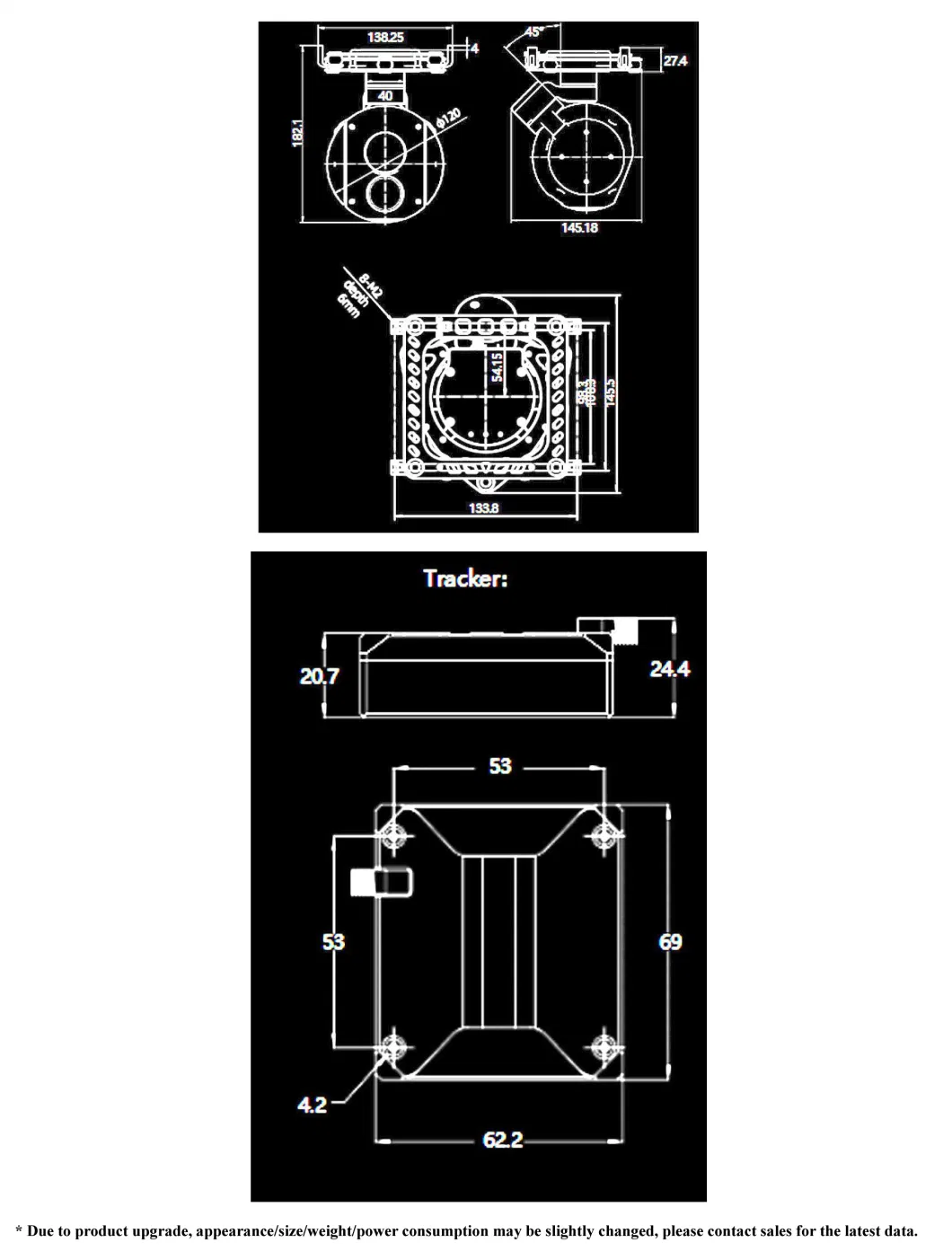 Aviation Alloy Starlight 2MP 640 Thermal 25mm Len Dual Light 8xdigital Zoom with 30X Optical Zoom Ai Tracking Gimbal Camera