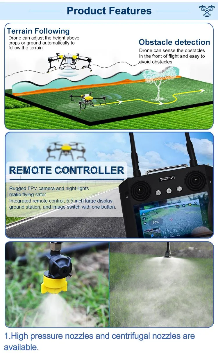 16L Working Stability Agriculture Drone, Crop Dusting Drone for Farmers for Soybean China Companies
