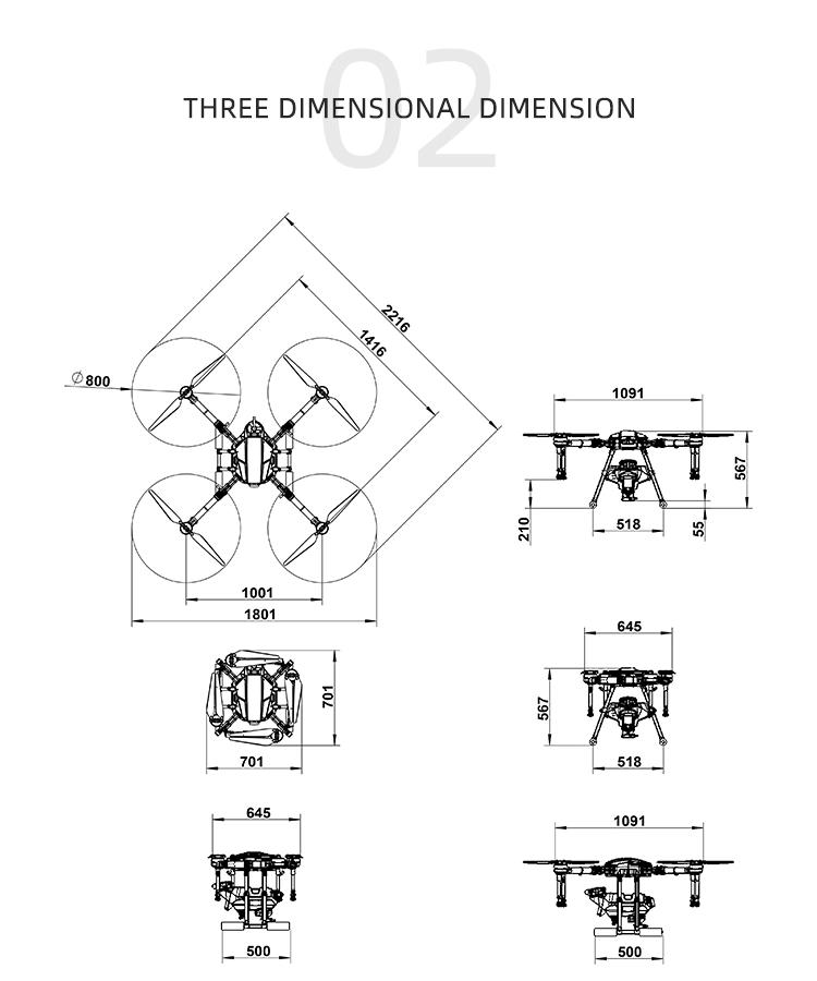 10L Agriculture Procesador/ Quadcopter Agriculture Sprayer Drone Frame