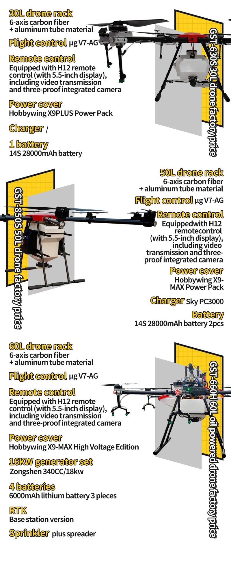 Autonomous Intelligent Flying Uav Drone Crop Sprayer Duster Drone/Agricultural GPS Drone