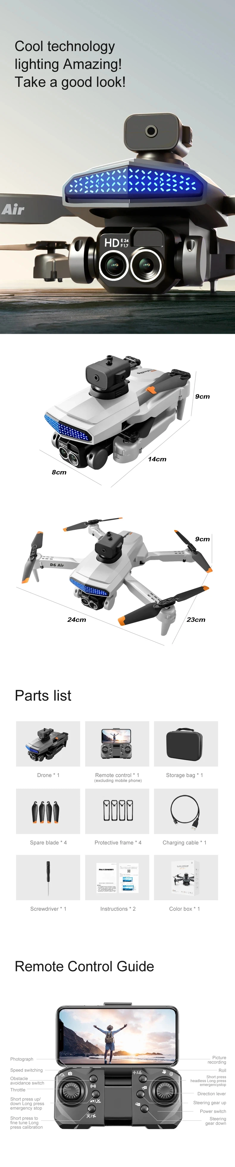 2023 New Drone 8K Professional Dual Camera Photography Optical Five Way Obstacle Avoidance Quadcopter Toys Gift
