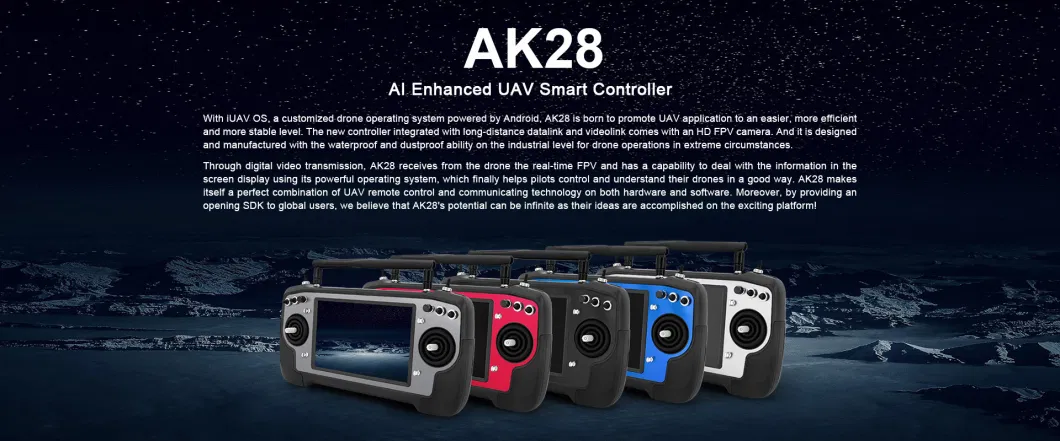 Siyi Ak28 Ai Enhanced Remote Control with Iuav OS System 3-in-1 Fpv High-Definition Camera GPS for Agricultural Drone