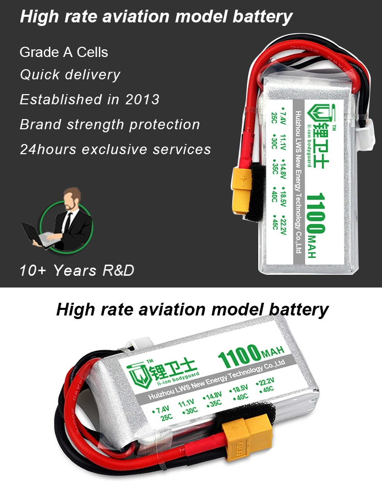 Lws Battery 1000mAh 2000mAh 22.2V 2s 3s 4s 6s 25c 35c 75c Lithium Polymer Battery for Uav Drone Agricultural Sprayer