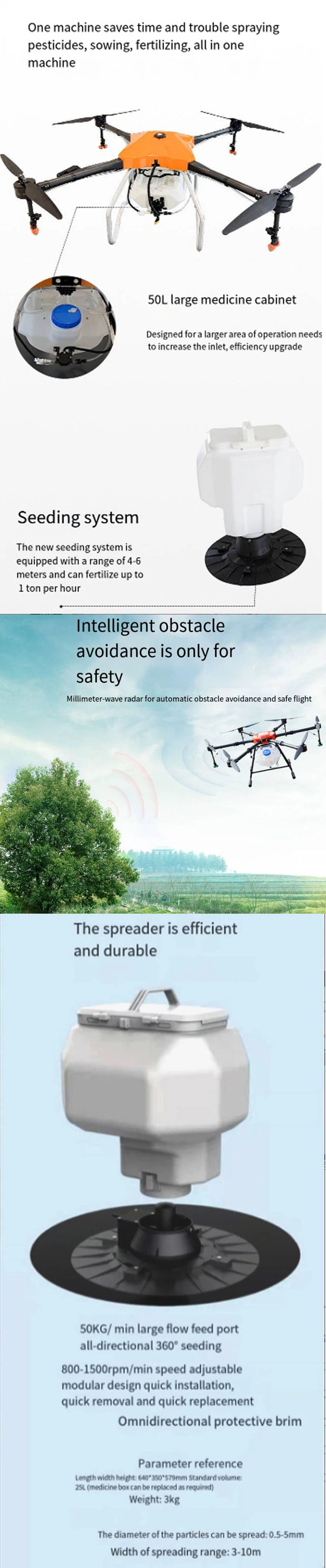 Agricultural Sprayer Fumigation Uav H12 Remote Controller 4 Axis 20L Drone