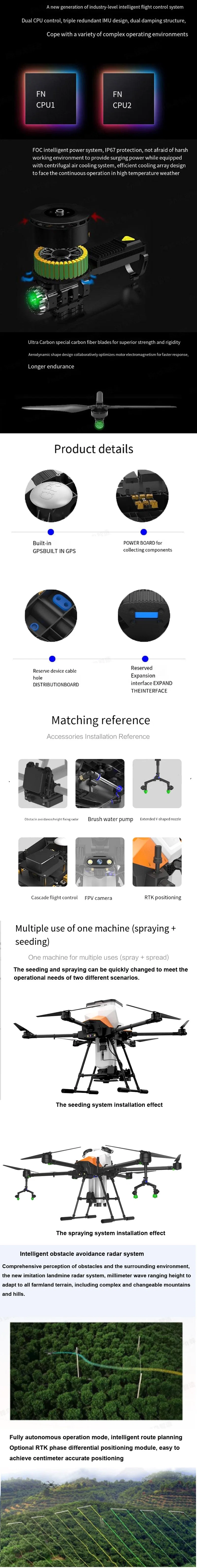 professional 30L Sprayer Agricultural for Chemical Spraying and Spreading Seed Drones