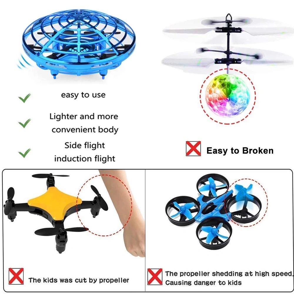 Hand Operated Mini Drone Easy Flying Hands Free UFO Helicopter Indoor Outdoor Ball Drone