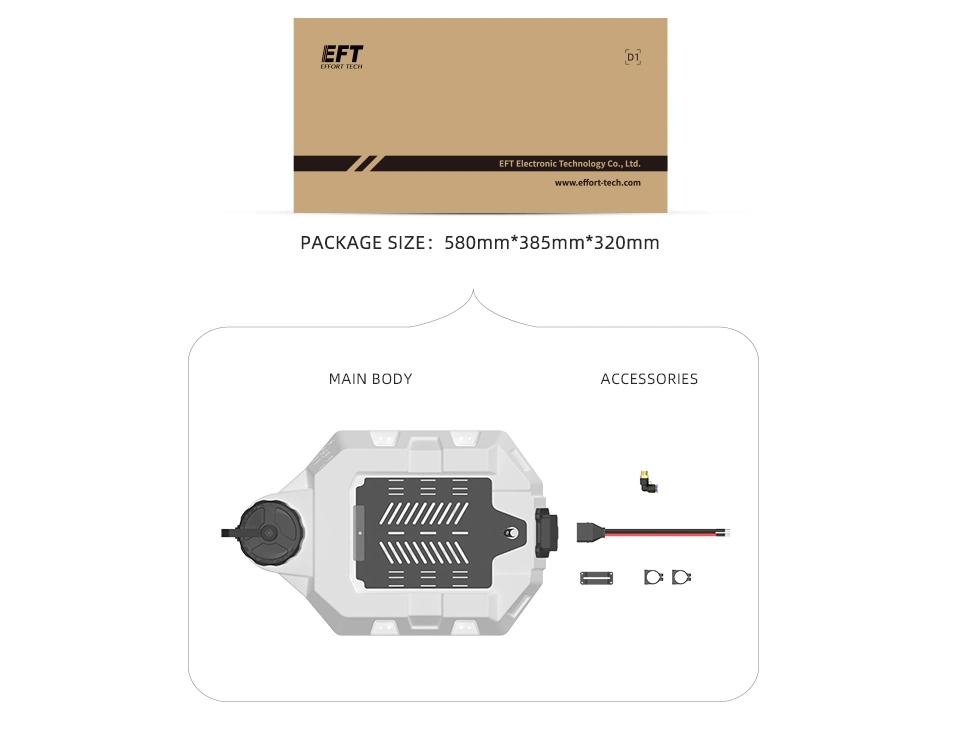 New Eft E420p 4-Axis 20L/20kg Agricultural Spraying Drone Frame 1462mm Wheelbase Multi-Rotor Large Load X9 Plus 14s 22000mAh