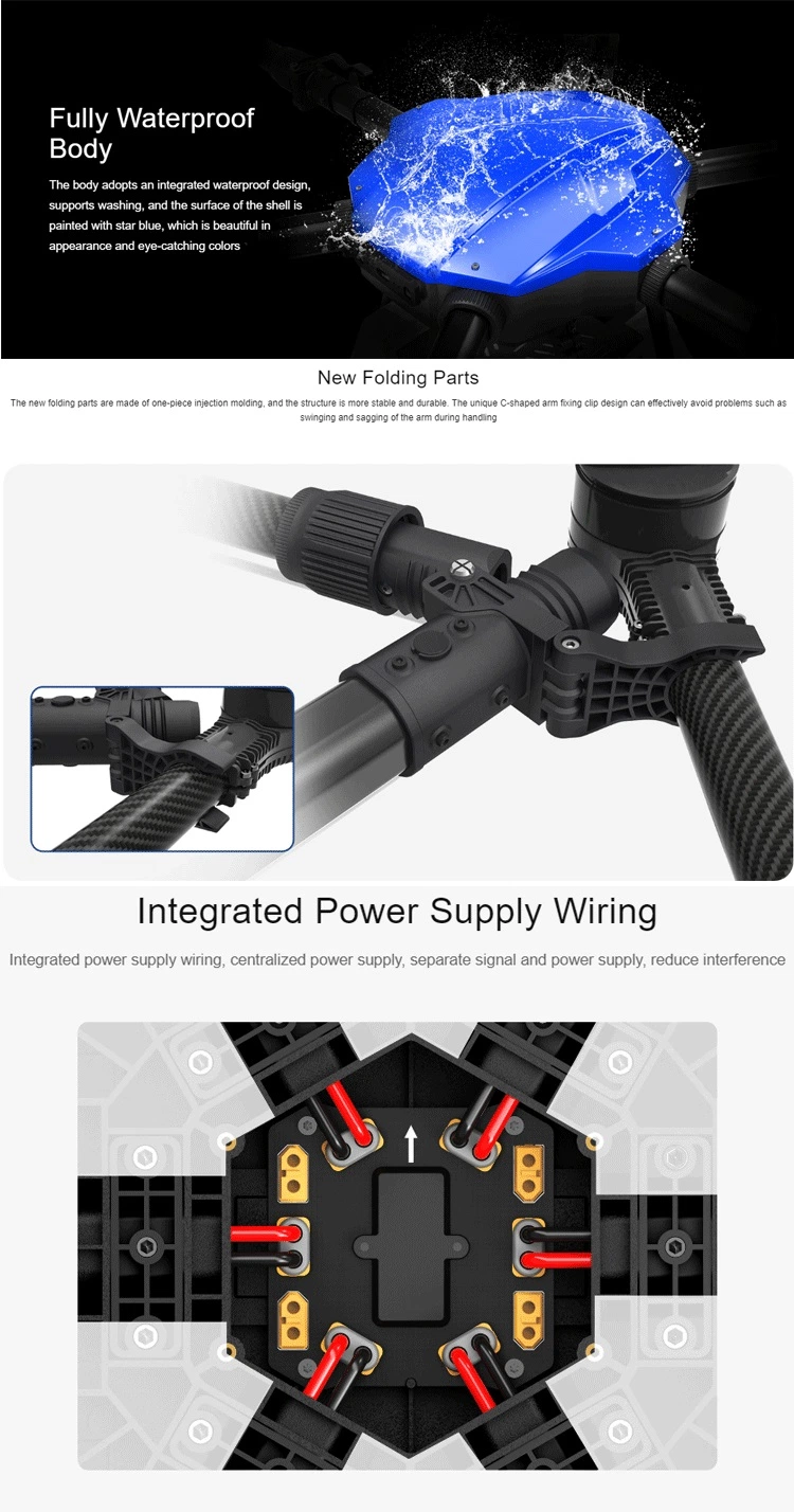 Uav Frame Eft New Upgrade 12s E616 Eft616 16L 16kg Agricultural Spraying Drone Frame Six-Axis Waterproof Folding Drone System