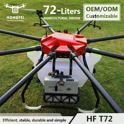 Автономный полетный станок Dron De Fumigacion Agricola 72L Электрический загонный станок Пестицид Сельское хозяйство UAV Сельскохозяйственное распыление дрон для тукораспылителя распыление культуры
