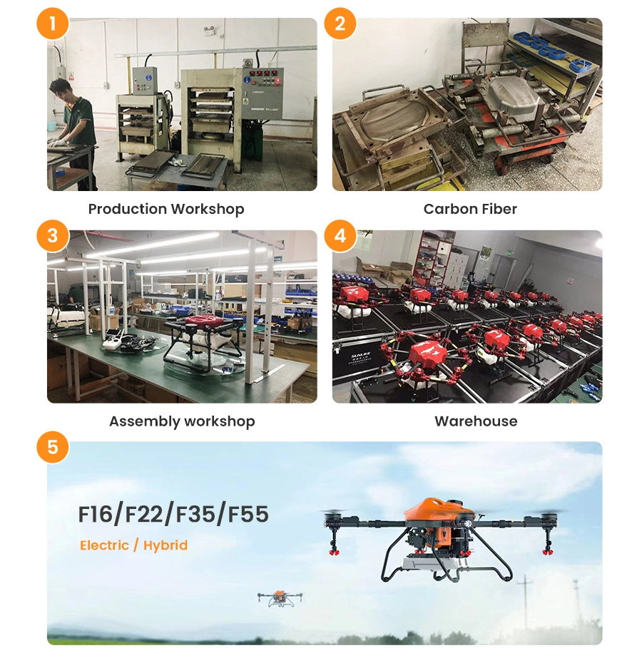 OEM/ODM Carbon Fiber 16L/35L/55L Automatic Spraying Agricultural Drone