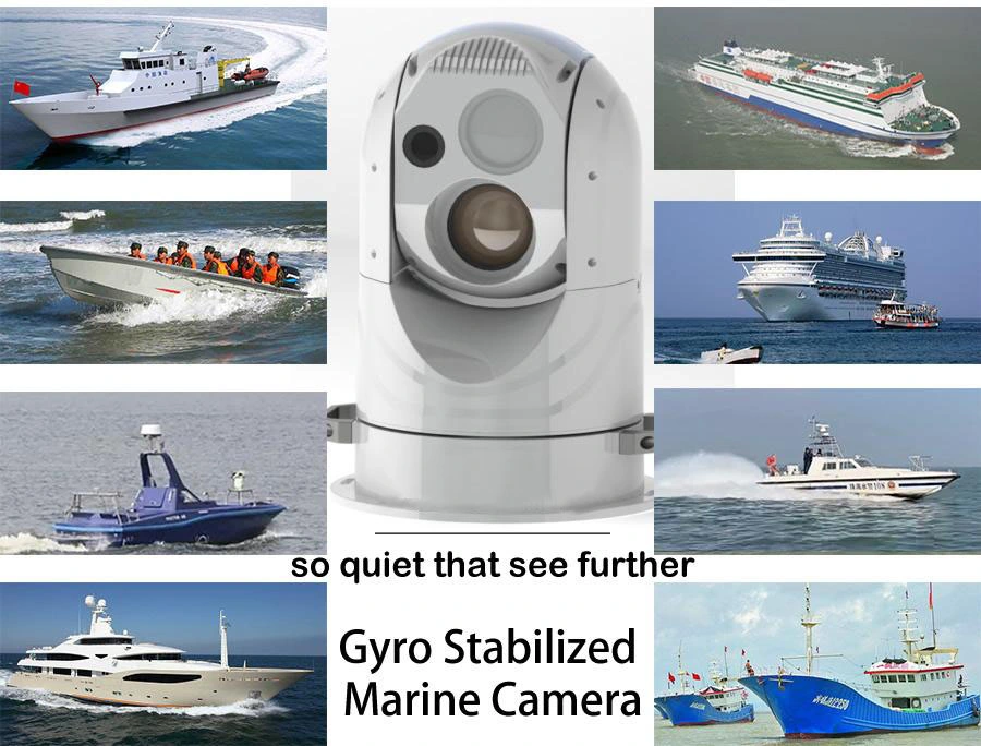 Reconnaissance, and Resue Lrf 1500m Gyro Stabilized Marine 1/2 Inch IP67 50X Zoom75mm Len Visible 3 Lights Unti-Shake Marine Camera