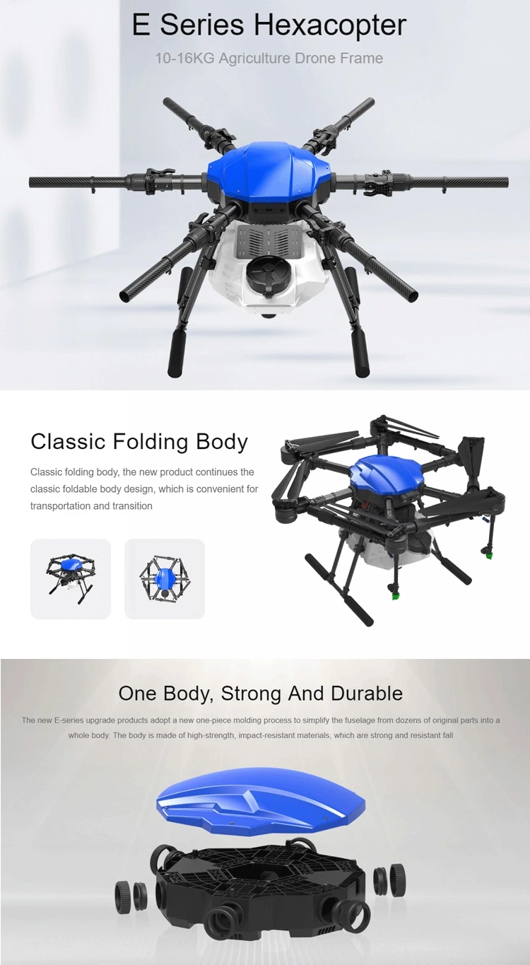 Uav Frame Eft New Upgrade 12s E616 Eft616 16L 16kg Agricultural Spraying Drone Frame Six-Axis Waterproof Folding Drone System