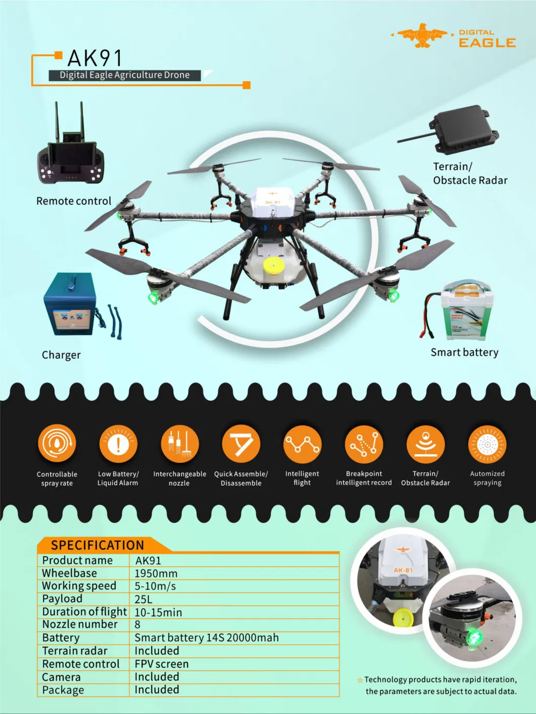 25L Agriculture Sprayer Drone for Pesticide Spraying