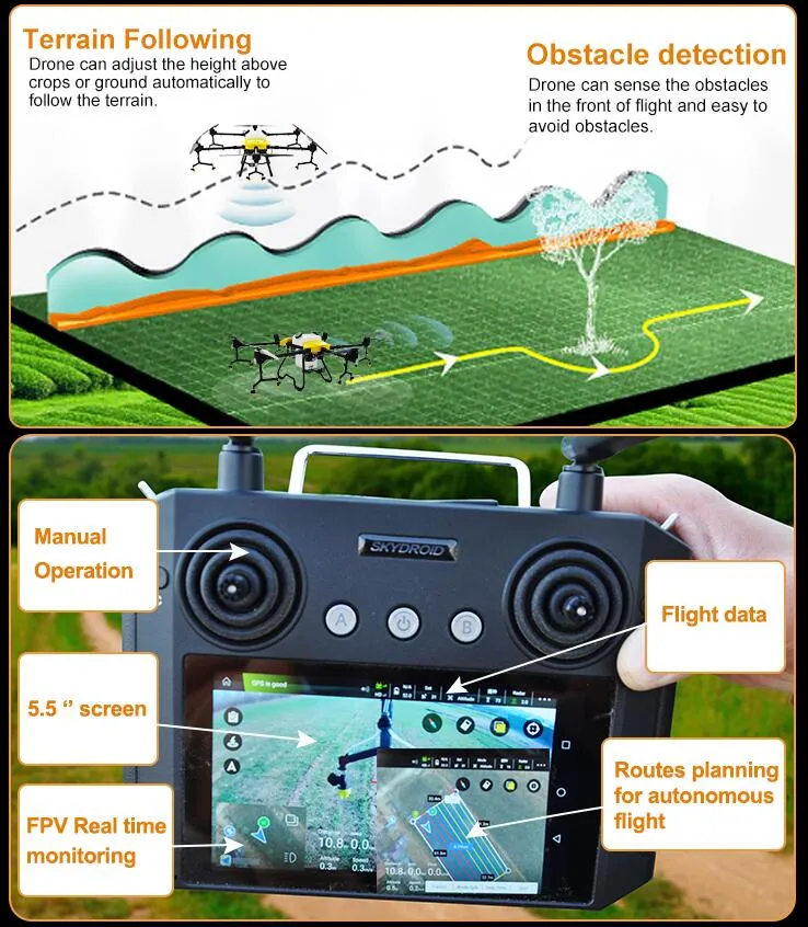 Big Capacity 30L Intelligent Drone Farming, Mosquito Spraying Drone for Paddy Manufacturer