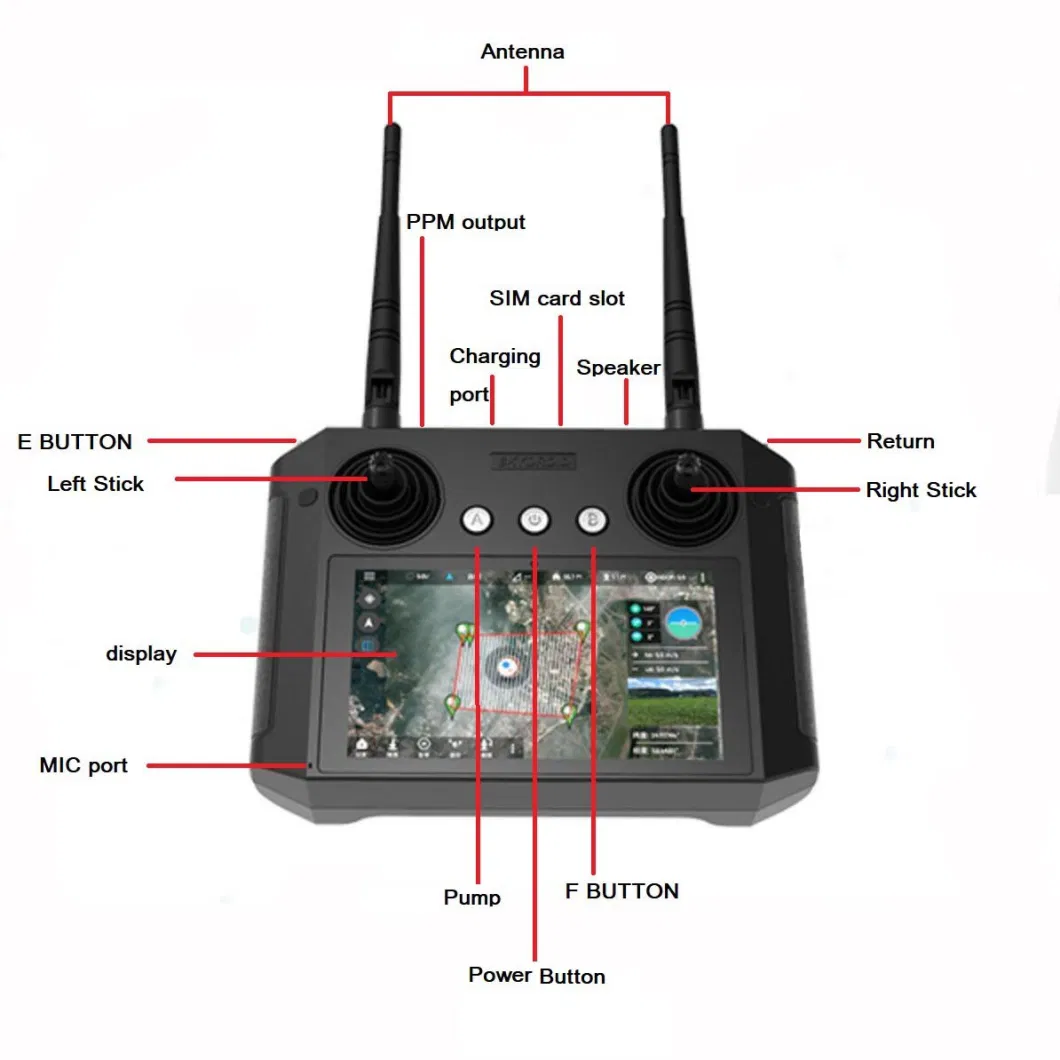 Skydroid H12 2.4GHz 12CH Remote Control Receiver / Mini Camera / Digital Map Transmission for Agricultural Farm Spraying Drone