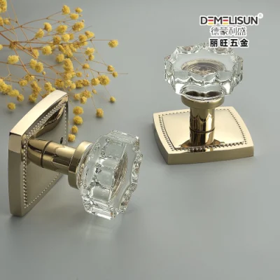 Wenzhou Liwng Luxury Door Handles Golden Polishing Interior Bedroom Handle Lock Set