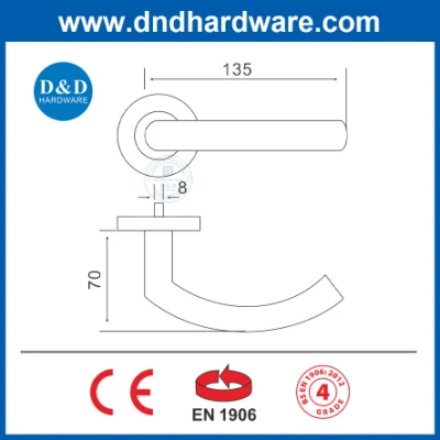 En1906 Stainless Steel Furniture Hardware Lock Lever Handle for Wood Door