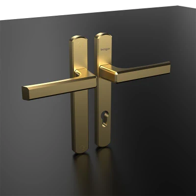  Zinc Aluminum Frame Glass Hardware Anodized Pull Lever Indoor Outdoor Pull Door Handle