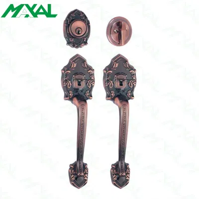 Maxal Antique Copper American Tubular Grip Set Handle Set Door Lock