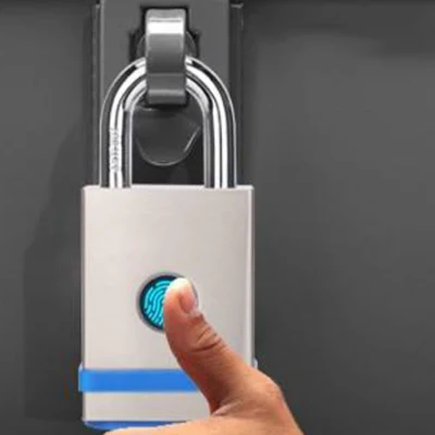 Stainless Steel Safety Shackle Solid Brass Smart Key Lock Padlock Security Laminated Fingerprint Warehouse Padlock