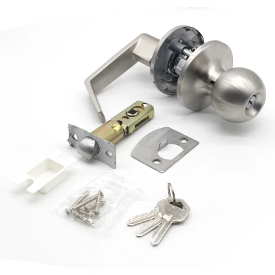 Double Entrance Door Lock Brass Cylinder Zinc Alloy Lever Handle Knob Lock